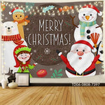 Phông Nền Trang Trí Vải Hình Santa, Noel, giáng sinh, Cây thông, Lò Sưởi Trang Trí - Tín Phát