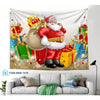 Phông Nền Trang Trí Vải Hình Santa, Noel, giáng sinh, Cây thông, Lò Sưởi Trang Trí - Tín Phát