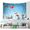 Phông Nền Trang Trí Vải Hình Santa, Noel, giáng sinh, Cây thông, Lò Sưởi Trang Trí - Tín Phát