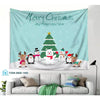 Phông Nền Trang Trí Vải Hình Santa, Noel, giáng sinh, Cây thông, Lò Sưởi Trang Trí - Tín Phát