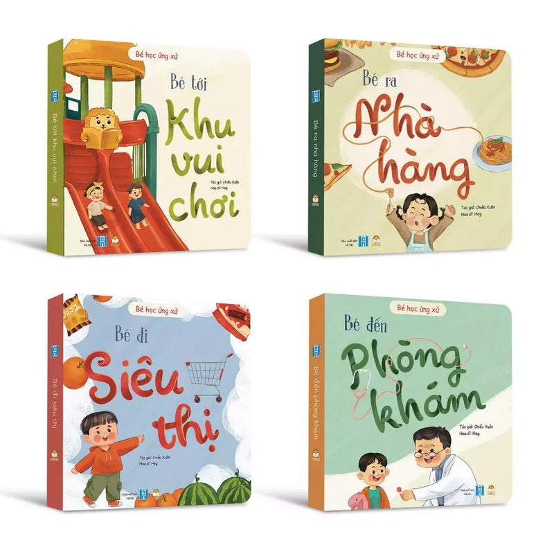 [Sale cuối năm] Sách - Bộ Bé học ứng xử 4 cuốn giấy bồi cứng