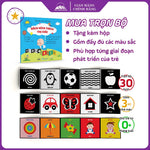 Sách - Thẻ Kích Thích Thị Giác Cho Bé - Bộ 3 Quyển Gấp Gọn Cho Trẻ Từ 0-3 Tuổi (Tiên Phong Book)