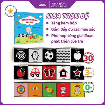 Sách - Thẻ Kích Thích Thị Giác Cho Bé - Bộ 3 Quyển Gấp Gọn Cho Trẻ Từ 0-3 Tuổi (Tiên Phong Book)