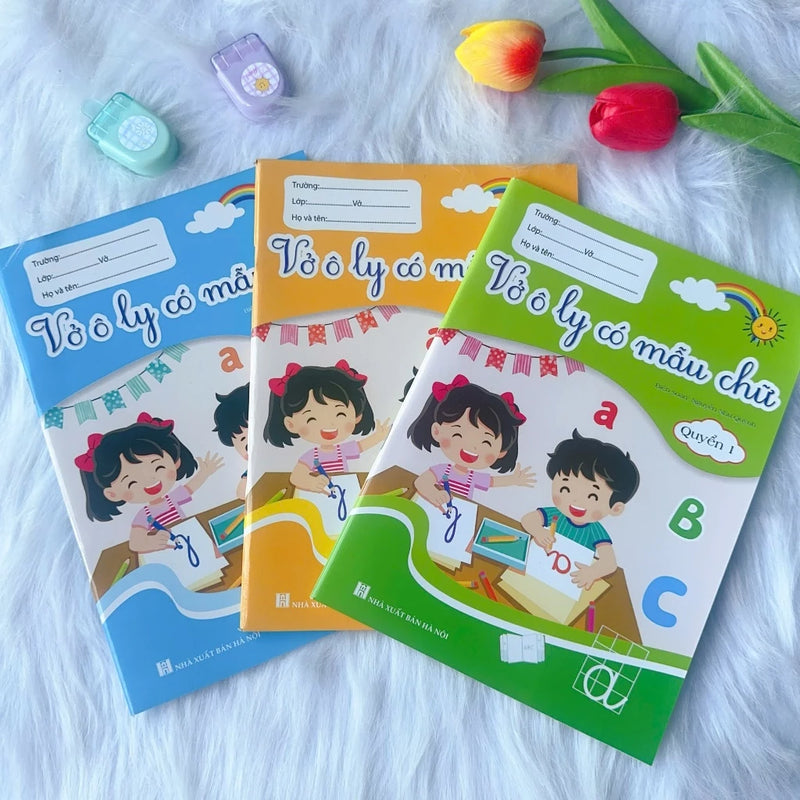 [Tặng kèm bút chì gọt tẩy] Bộ 3 cuốn Luyện Viết Vở oly có mẫu chữ cho bé tập viết - NXB Hà Nội