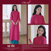 Áo Dài HẠ YÊN - Dáng Suông, Đính Cúc Trên Vai Áo - Chất Liệu Tơ Tencel In Họa Tiết