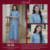Áo Dài HẠ YÊN - Dáng Suông, Đính Cúc Trên Vai Áo - Chất Liệu Tơ Tencel In Họa Tiết