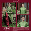 Áo Dài HUYỀN VY - Dáng Suông 2 Tà - Áo và Quần Cùng Chất Liệu Lụa Kim Sa