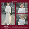 Áo Dài BÍCH SƯ - Dáng Suông, Tay Dài - Chất Liệu Tơ Organza Cao Cấp Thêu Họa Tiết Kì Lân