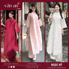 Áo Dài NGỌC HỶ - Dáng Suông Với Thiết Kế 4 Tà, Chất Liệu Tơ Dệt Sợi Kim Tuyến