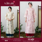 Áo Dài TÚ DIỆP - Cách Tân Dáng Suông, Thiết Kế 4 Tà - Chất Liệu Tơ Cao Cấp In Hoạ Tiết