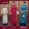 Áo Dài THANH GIAO - Cách Tân Với Thiết Kế 4 Tà - Chất Liệu Tơ In Hoạ Tiết