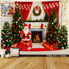 Phông Nền Trang Trí Vải Hình Santa, Noel, giáng sinh, Cây thông, Lò Sưởi Trang Trí - Tín Phát