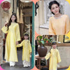 Áo Dài Mẹ & Bé Tằm Óng - Dáng Suông Cách Tân, Vải Ánh Kim - BST Tết