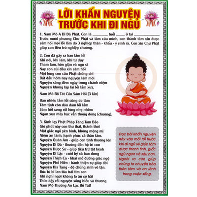 [1 tờ 7LKN ms04] Tờ Chú 7 Lời Khấn Nguyện buổi sáng và buổi tối bằng giấy, IN 2 MẶT, cán ni lông, hình in sắc nét ms04