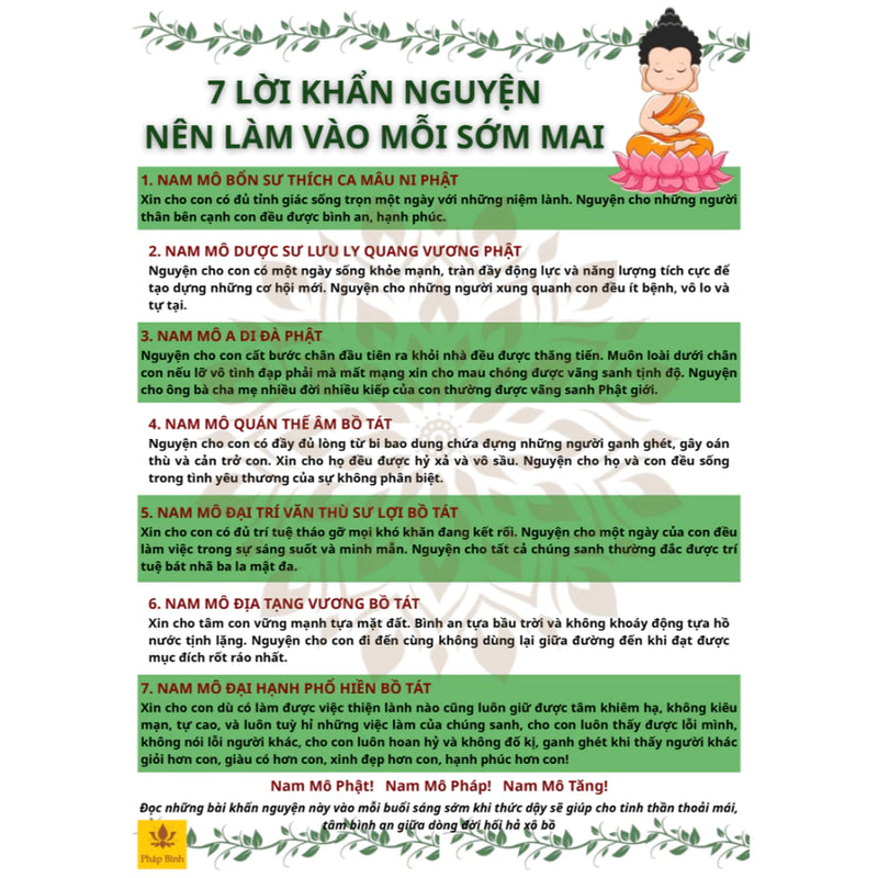 [1 tờ 7LKN ms05] Tờ Chú 7 Lời Khấn Nguyện buổi sáng và buổi tối bằng giấy, IN 2 MẶT, cán ni lông, hình in sắc nét ms04 (Bản sao) (Bản sao) (Bản sao) (Bản sao)