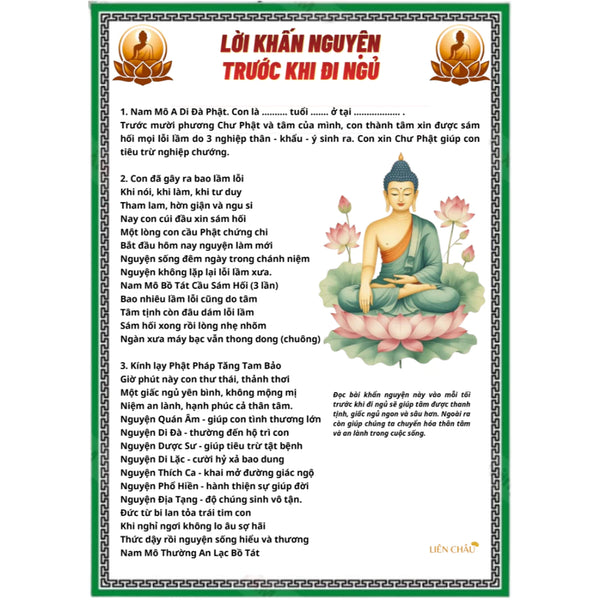 [2 tờ LKN ms02] Tờ Chú 7 Lời Khấn Nguyện buổi sáng và buổi tối bằng giấy, IN 2 MẶT, cán ni lông, hình in sắc nét ms04 (Bản sao) (Bản sao) (Bản sao) (Bản sao) (Bản sao) (Bản sao) (Bản sao)