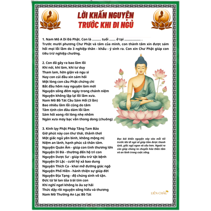 [2 tờ LKN ms02] Tờ Chú 7 Lời Khấn Nguyện buổi sáng và buổi tối bằng giấy, IN 2 MẶT, cán ni lông, hình in sắc nét ms04 (Bản sao) (Bản sao) (Bản sao) (Bản sao) (Bản sao) (Bản sao) (Bản sao)